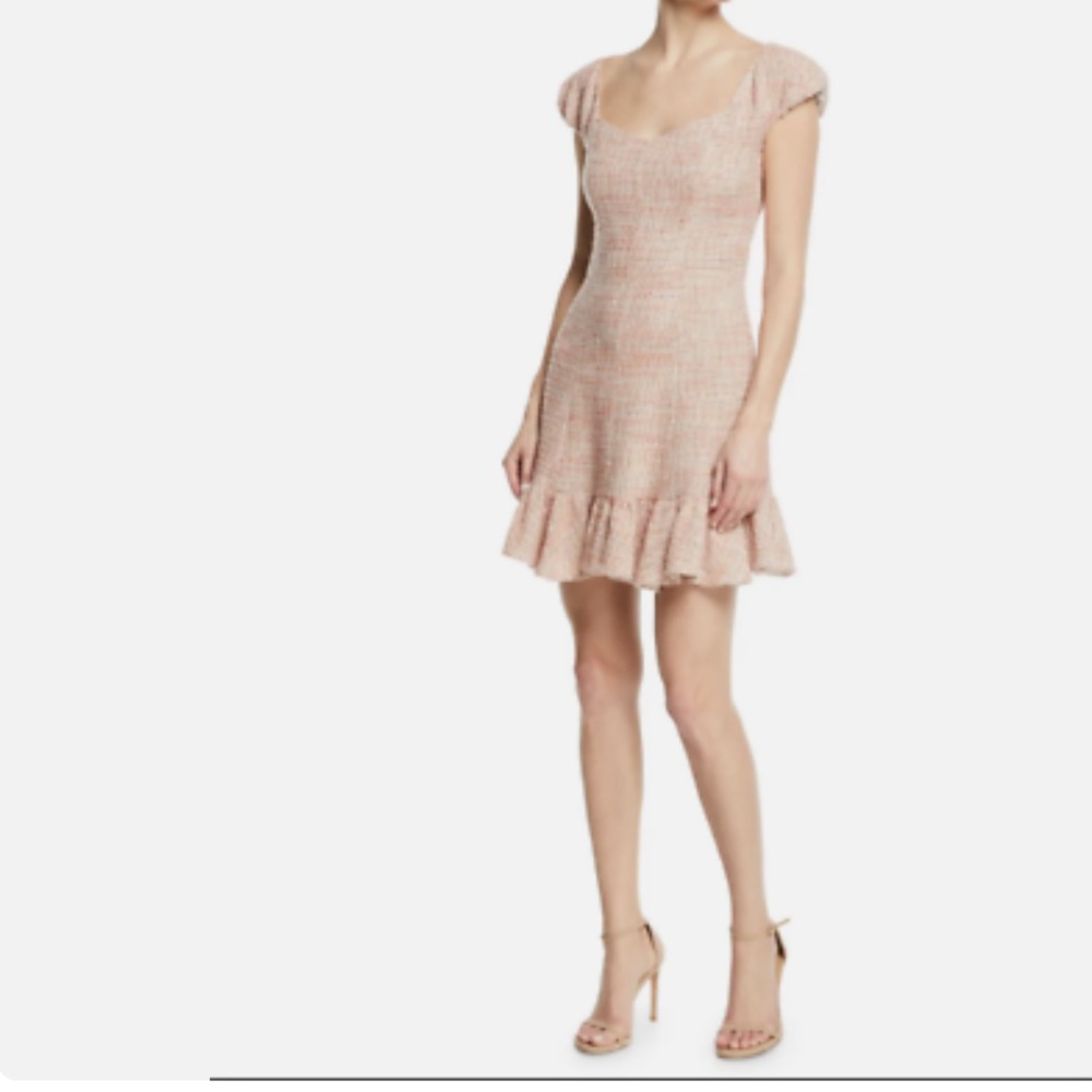 Rebecca Taylor Tweed Florence Ruffle Hem Dress